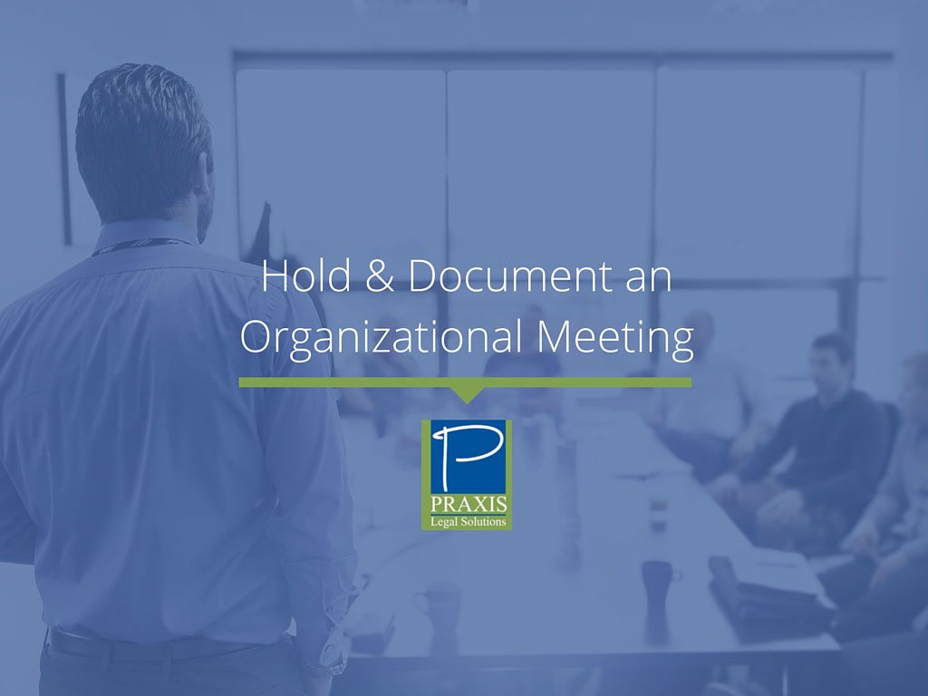 Hold and Document an Organizational Meeting